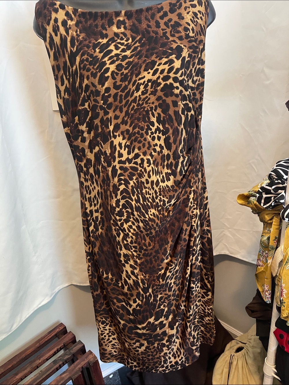Lauren Ralph Lauren Sleeveless Leopard-Print Midi Dress in Brown and Tan